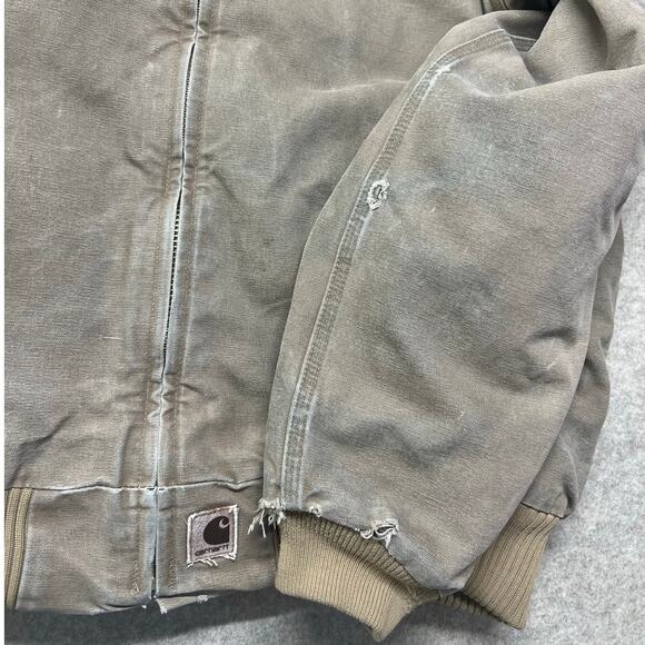 Vintage Carhartt J14 SDL Santa Fe Jacket 2XL Sandstone Duck Flannel Lined - Picture 9 of 10